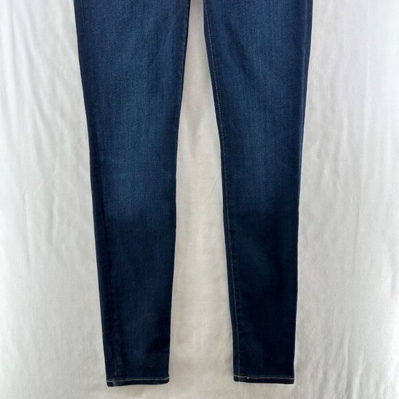 Madewell Jeans Womens Size 26T 9" Mid-Rise Skinny Dark Washed Stretch Denim Blue - Picture 4 of 12